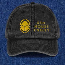 Load image into Gallery viewer, 8th House Entity - BLACK Vintage Cotton Twill Cap