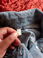 Load image into Gallery viewer, Afrocentric Hand Painted HANDS Long Denim Sleeveless Jacket