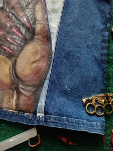 SAGE (1X) Hand Painted Sleeveless Denim Jacket COMING SOON
